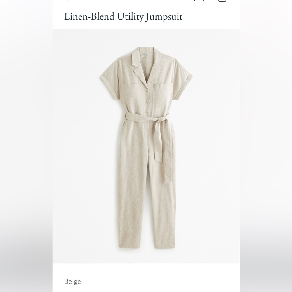Abercrombie linen blend utility jumpsuit